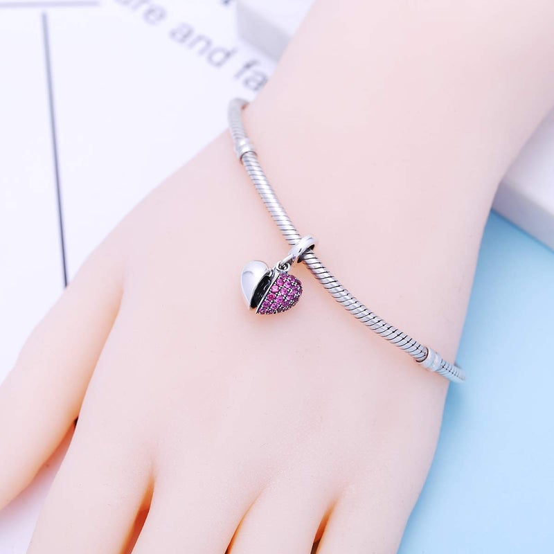 SOUKISS I Love You Charms fit Pandora Charms Bracelet 925 Sterling Silver Love Heart Charm fit Wife Mom Christmas Valentines Mothers Day gift - Image 5